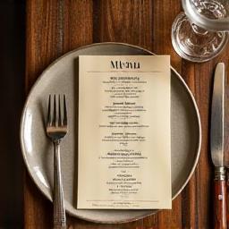 Elegant bespoke British menu designs showcased on rustic wooden table